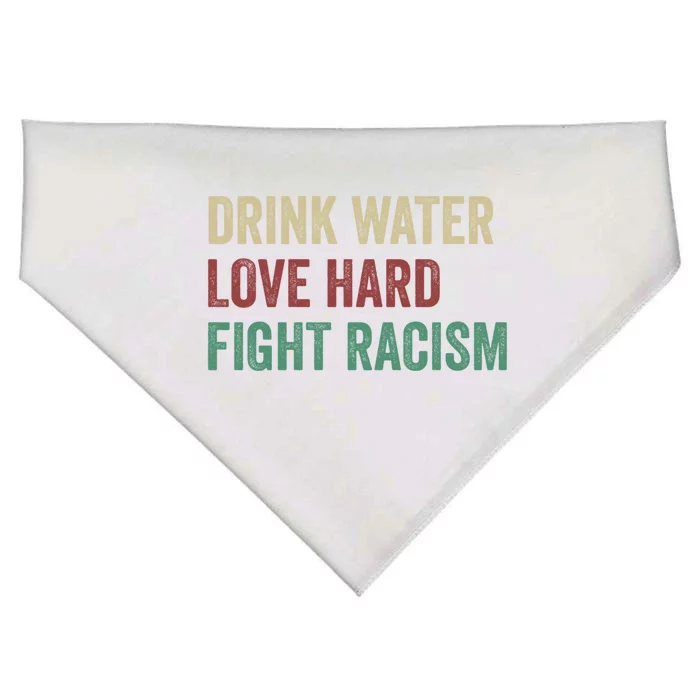 Water Love Hard Fight Racism Retro Vintage Meaningful Gift USA-Made Doggie Bandana