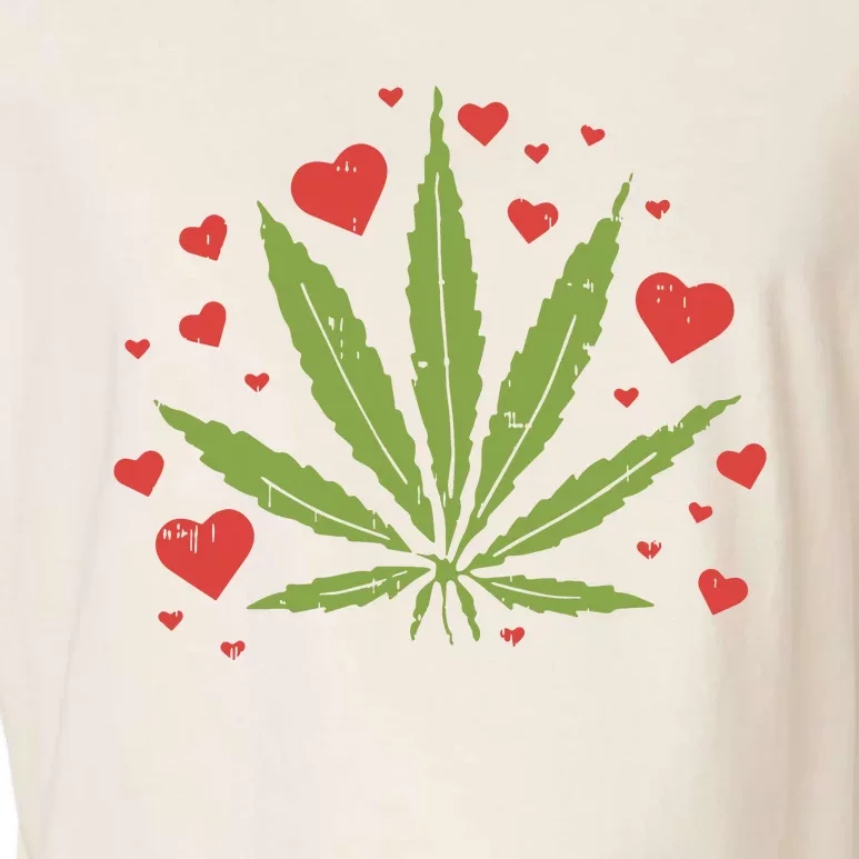 Weed Love Hearts Marijuana Cannabis Pothead 420 Gift Garment-Dyed Women's Muscle Tee