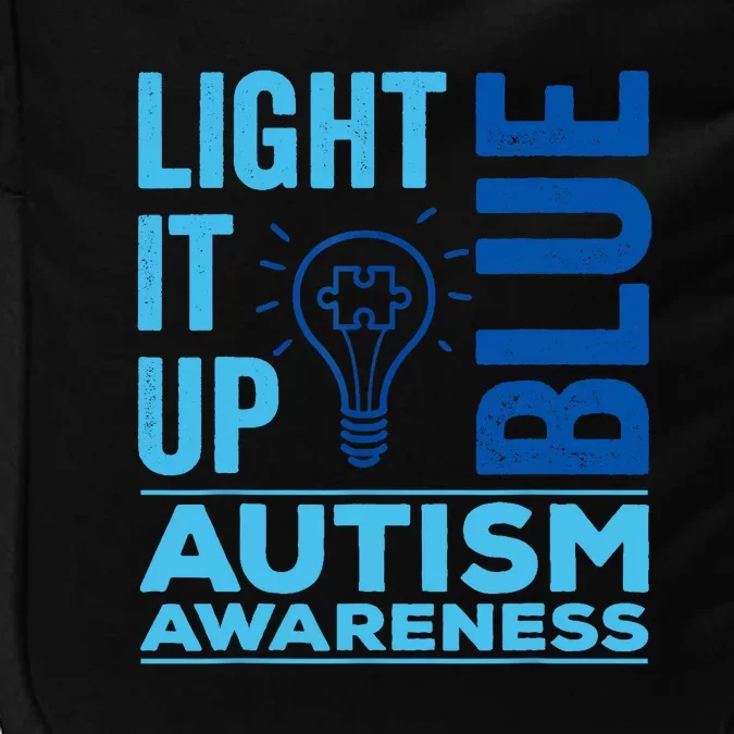 Women Light It Up Blue Autism Awareness Autistic Gift Impact Tech Backpack