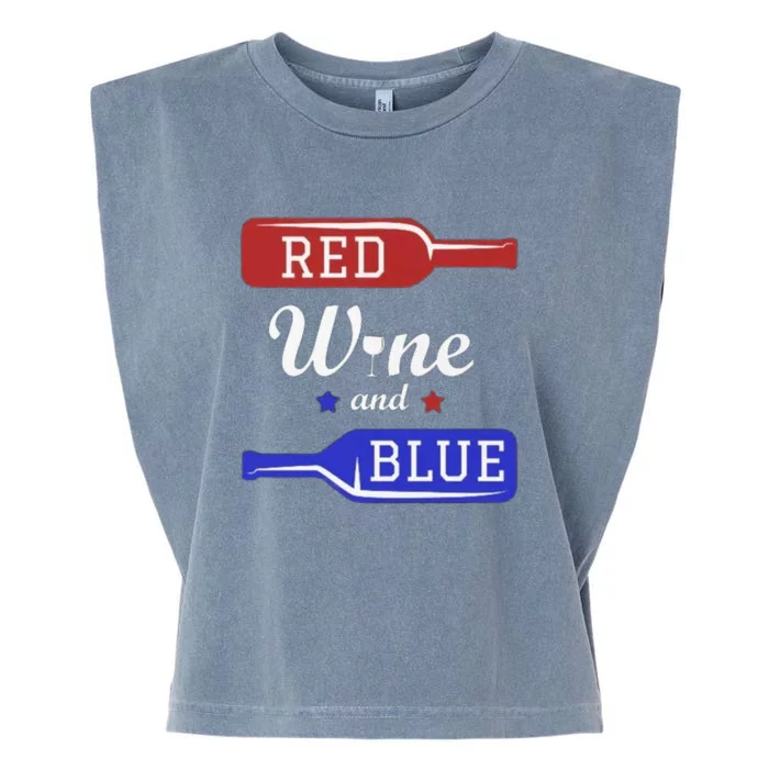 Wine Lover Independence Day Garment-Dyed Women's Muscle Tee