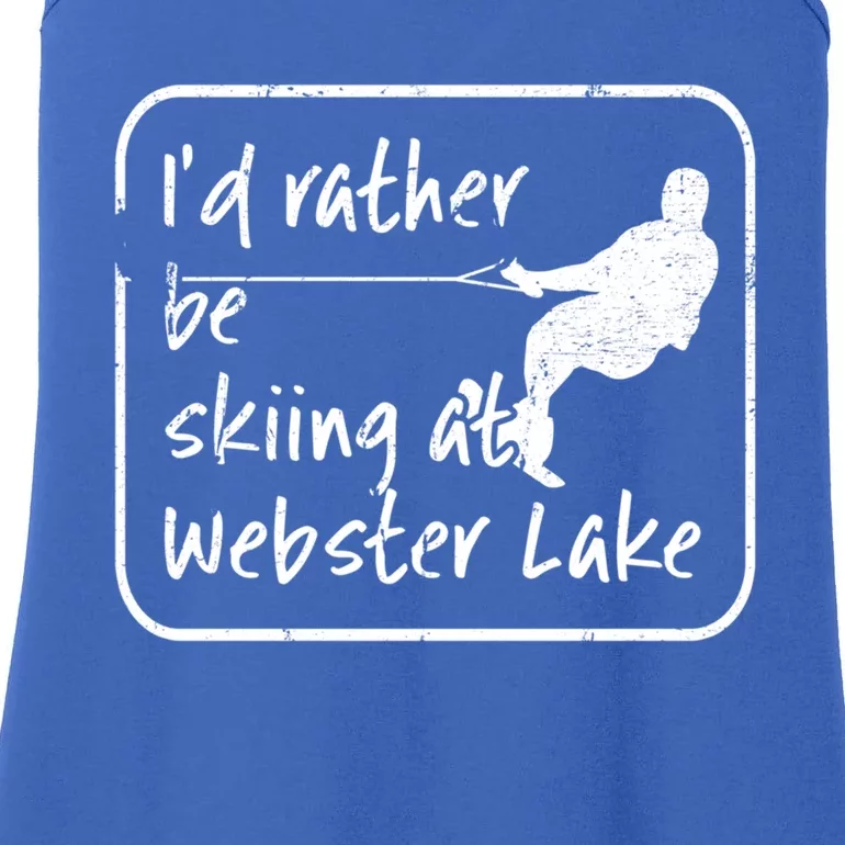 Webster Lake Indiana Id Rather Be Water Skiing Meaningful Gift Ladies Essential Tank