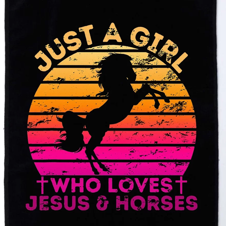 Who Loves Jesus And Horses Christian Woman Platinum Collection Golf Towel