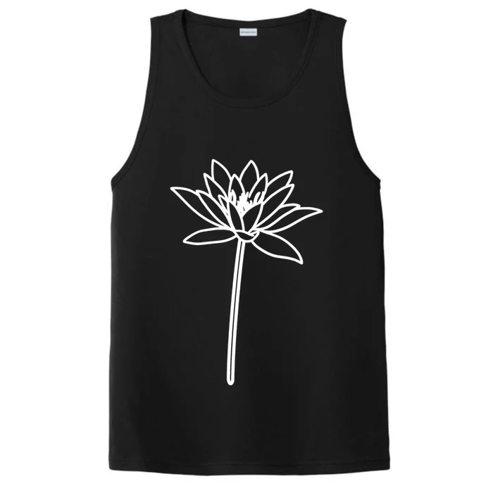 Water Lily July Birth Flower Floral Minimalist Personalized Gift Performance Tank