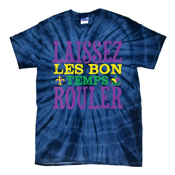 Womens Laissez Les Bons Temps Rouler Mardi Gras Funny Party Costume Tie-Dye T-Shirt