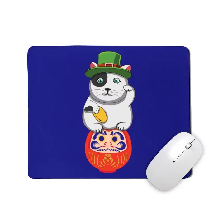 Welcome Lucky Luck Cat Kawaii Meow Happy Saint Patrick Day Cute Gift Mousepad