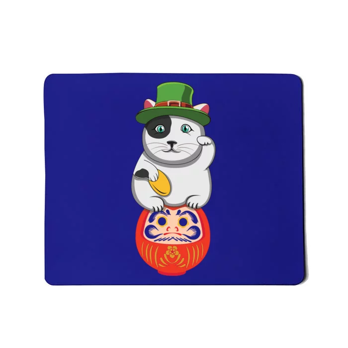 Welcome Lucky Luck Cat Kawaii Meow Happy Saint Patrick Day Cute Gift Mousepad