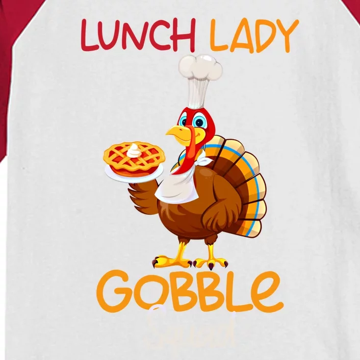 Wo Lunch Lady Gobble Squad Thanksgiving Turkey Lunch Lady Gift Kids Colorblock Raglan Jersey