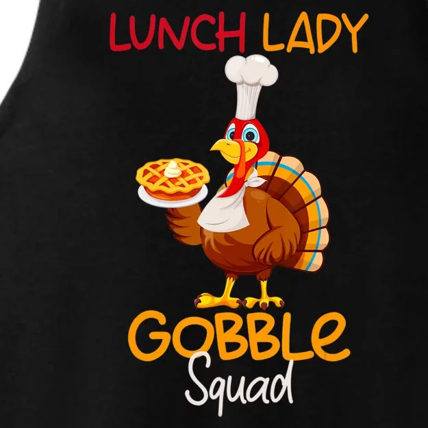 Women Lunch Lady Gobble Squad Thanksgiving Turkey Lunch Lady Ladies Tri-Blend Wicking Tank