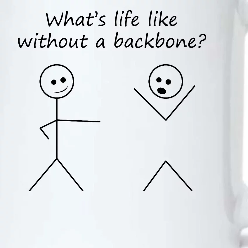 Whats Life Like Without A Backbone Funny Stickfigure Black Color Changing Mug