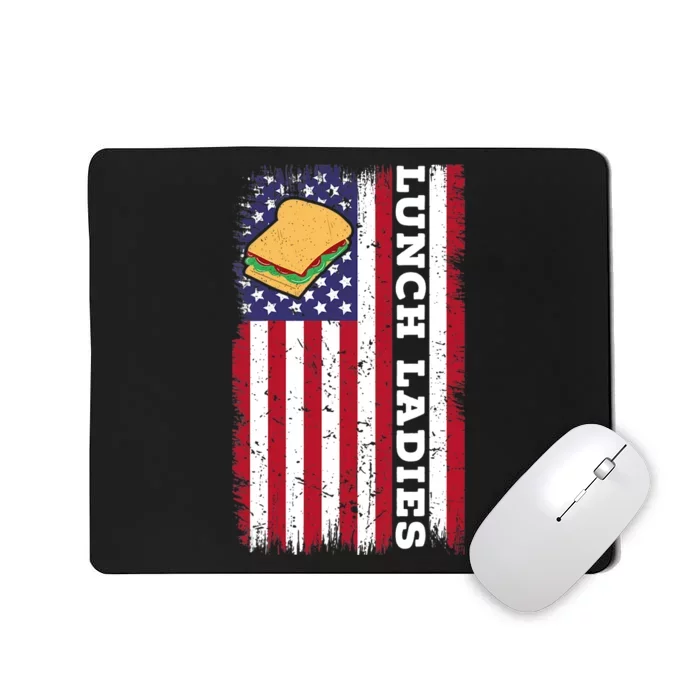 Wo Lunch Lady American USA Flag Cafeteria Worker 4th Of July Mousepad