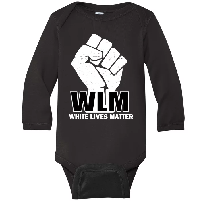 WLM White Lives Matters Fist Baby Long Sleeve Bodysuit