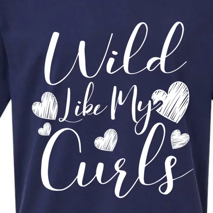 Wild Like My Curls Funny Curly Haired Gift Sueded Cloud Jersey T-Shirt