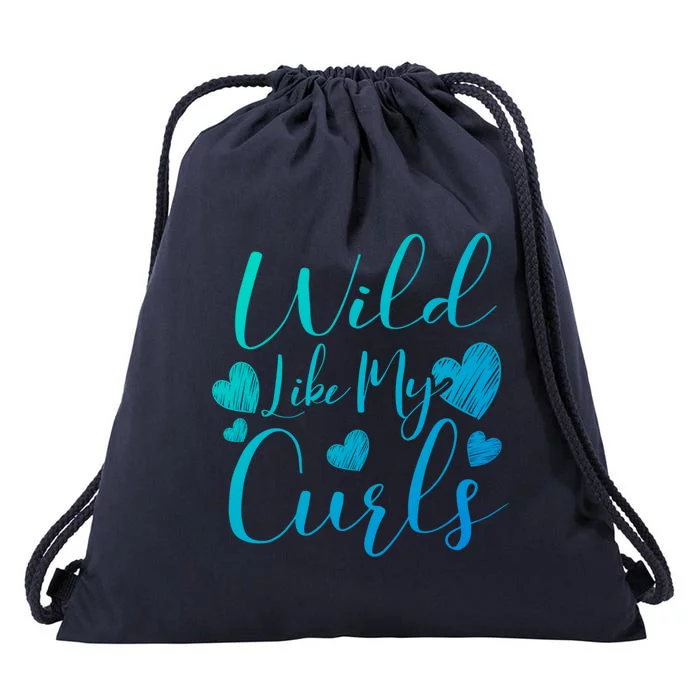 Wild Like My Curls Funny Curly Haired Gift Drawstring Bag