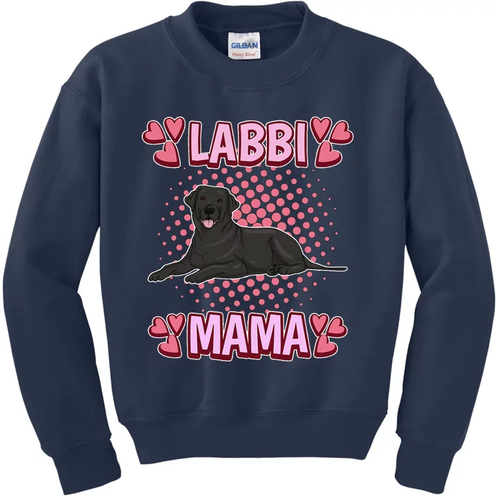 Women's Labbi Mama Mother Mummy Mother's Day Black Labrador Kids Sweatshirt