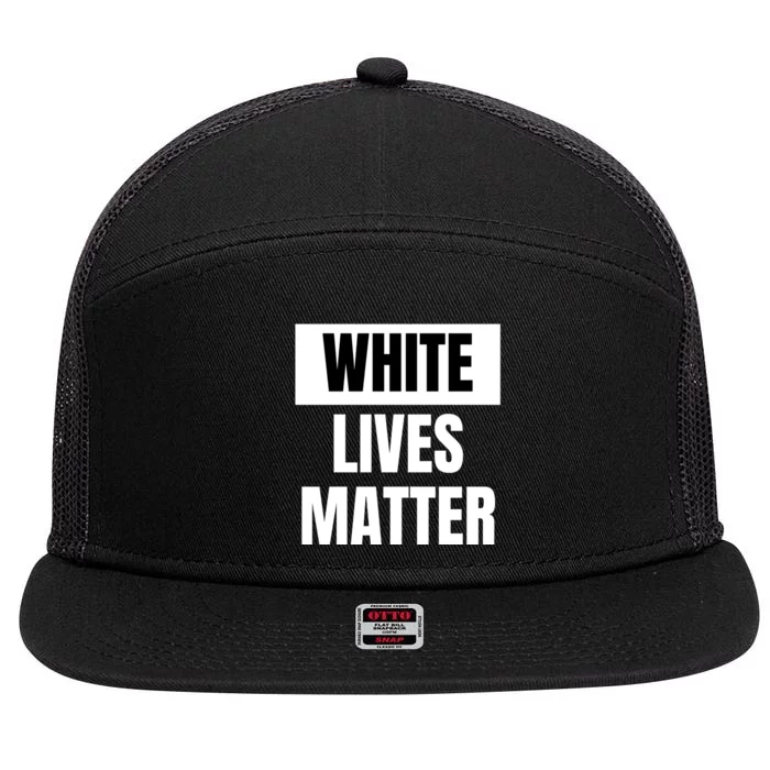 White Lives Matter 7 Panel Mesh Trucker Snapback Hat