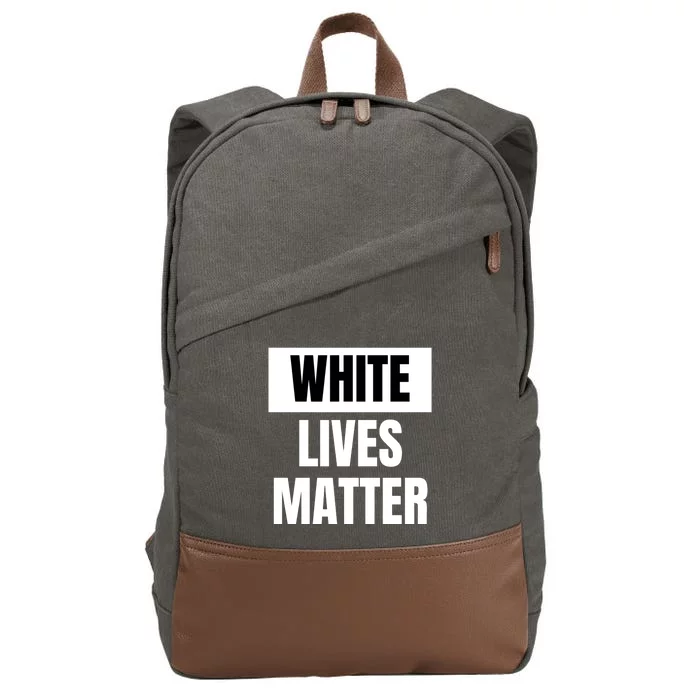 White Lives Matter Cotton Canvas Backpack