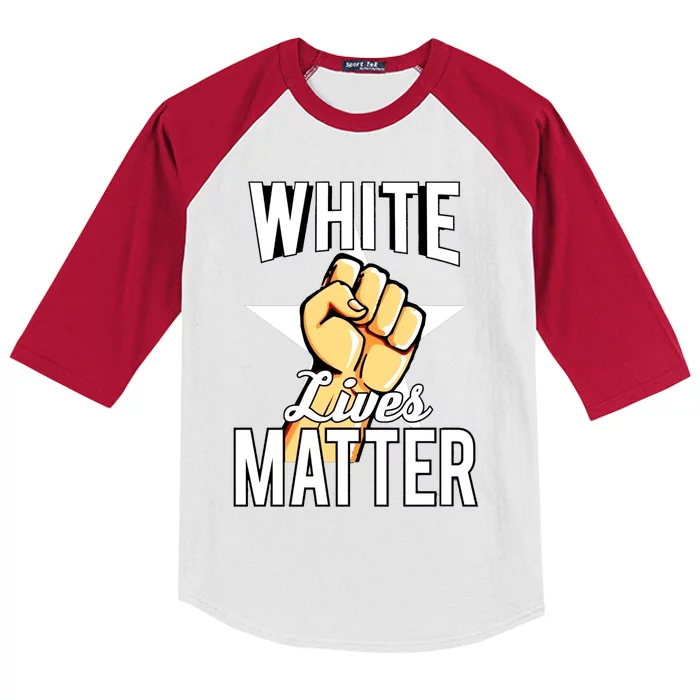 White Lives Matter Civil Rights Equality Kids Colorblock Raglan Jersey