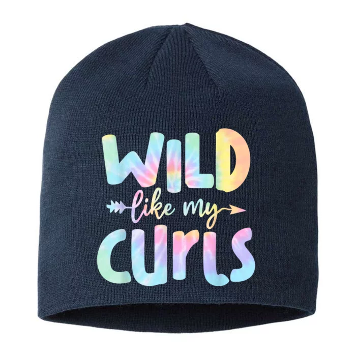 Wild Like My Curls Funny Curly Hair Le Tie Dye 8 1/2in Sustainable Knit Beanie