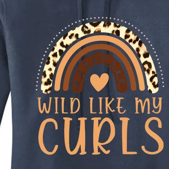 Wild Like My Curls Afro Leopard Melanin Rainbow Women's Pullover Hoodie