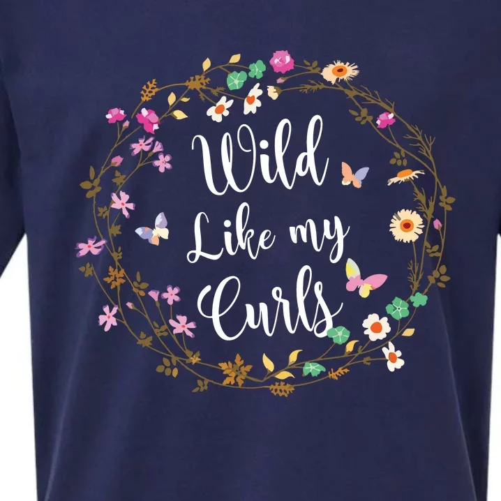 Wild Like My Curls Curly Haired For Women Girls Sueded Cloud Jersey T-Shirt