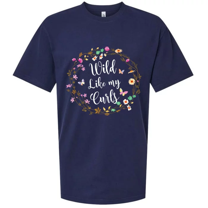 Wild Like My Curls Curly Haired For Women Girls Sueded Cloud Jersey T-Shirt