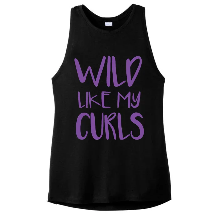 Wild Like My Curls Cute Curly Hair Design Ladies Tri-Blend Wicking Tank