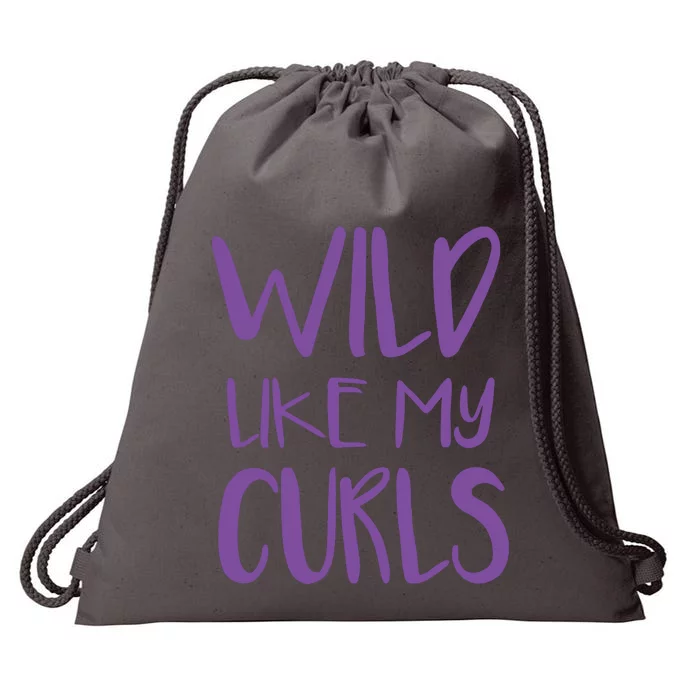 Wild Like My Curls Cute Curly Hair Design Drawstring Bag