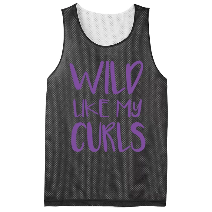 Wild Like My Curls Cute Curly Hair Design Mesh Reversible Basketball Jersey Tank