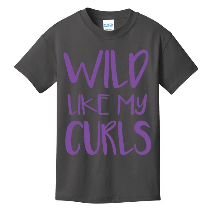 Wild Like My Curls Cute Curly Hair Design Kids T-Shirt