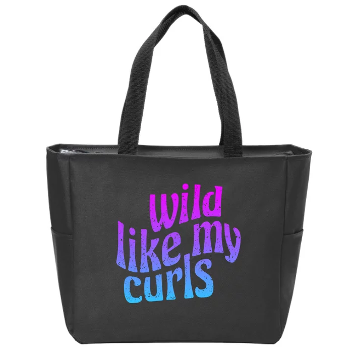 Wild Like My Curls / Cute Curly Hair / Hip 1960s Purple Gift Zip Tote Bag