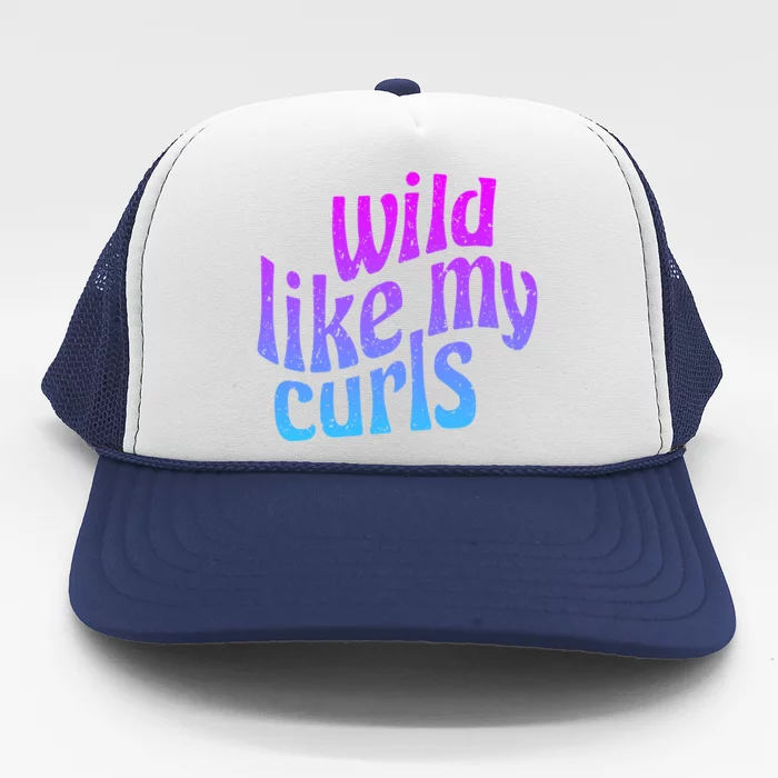 Wild Like My Curls / Cute Curly Hair / Hip 1960s Purple Gift Trucker Hat