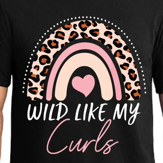 Wild Like My Curls Girls Funny Curly Hair Rainbow Pajama Set