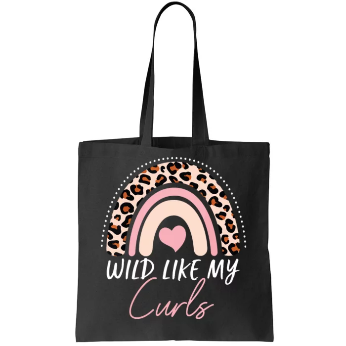 Wild Like My Curls Girls Funny Curly Hair Rainbow Tote Bag