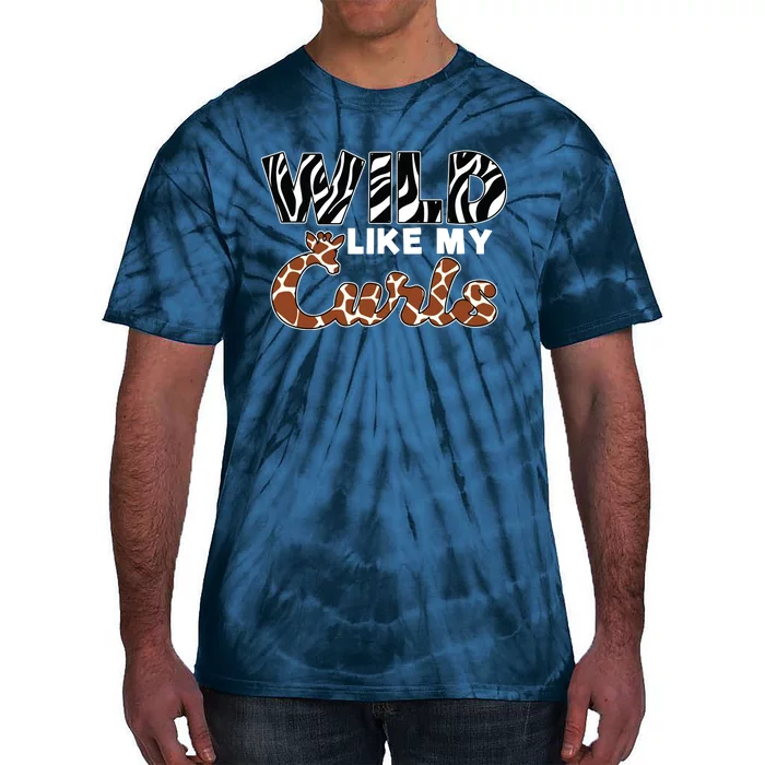 Wild Like My Curls Safari African Giraffe Zebra Tie-Dye T-Shirt