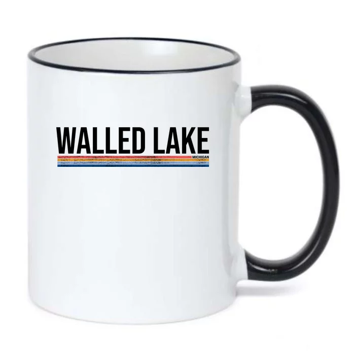 Walled Lake Michigan Retro Black Color Changing Mug