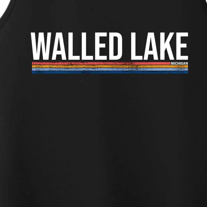 Walled Lake Michigan Retro Performance Tank