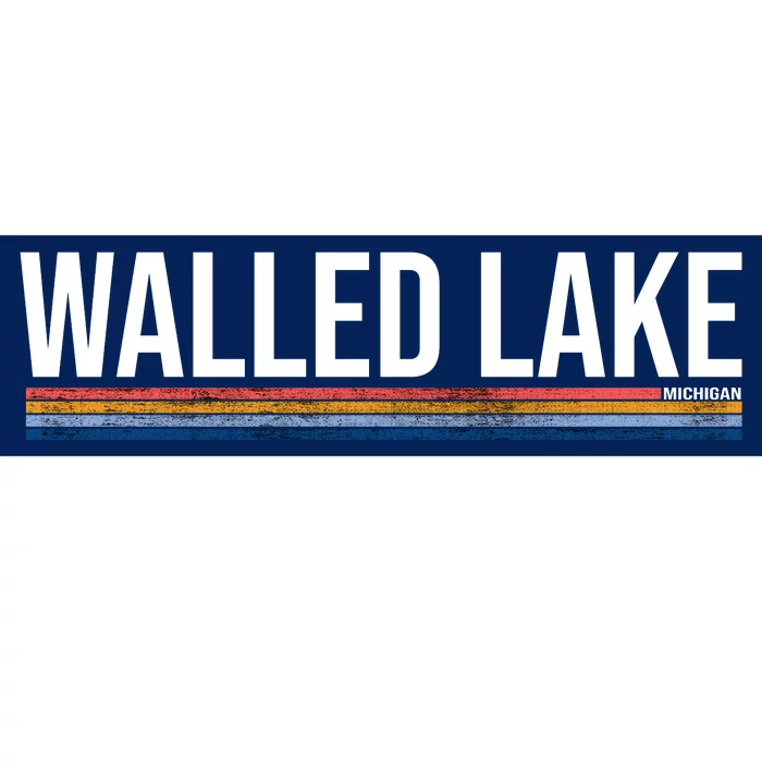 Walled Lake Michigan Retro Bumper Sticker