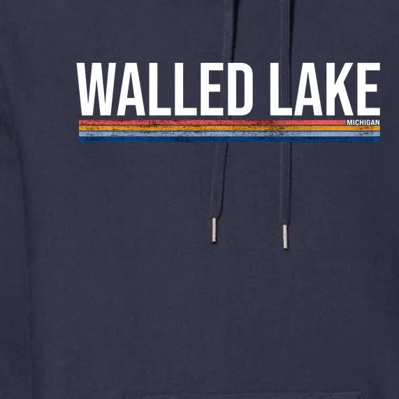 Walled Lake Michigan Retro Premium Hoodie