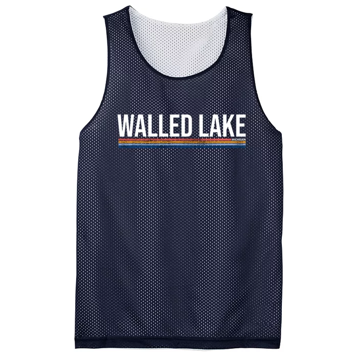 Walled Lake Michigan Retro Mesh Reversible Basketball Jersey Tank