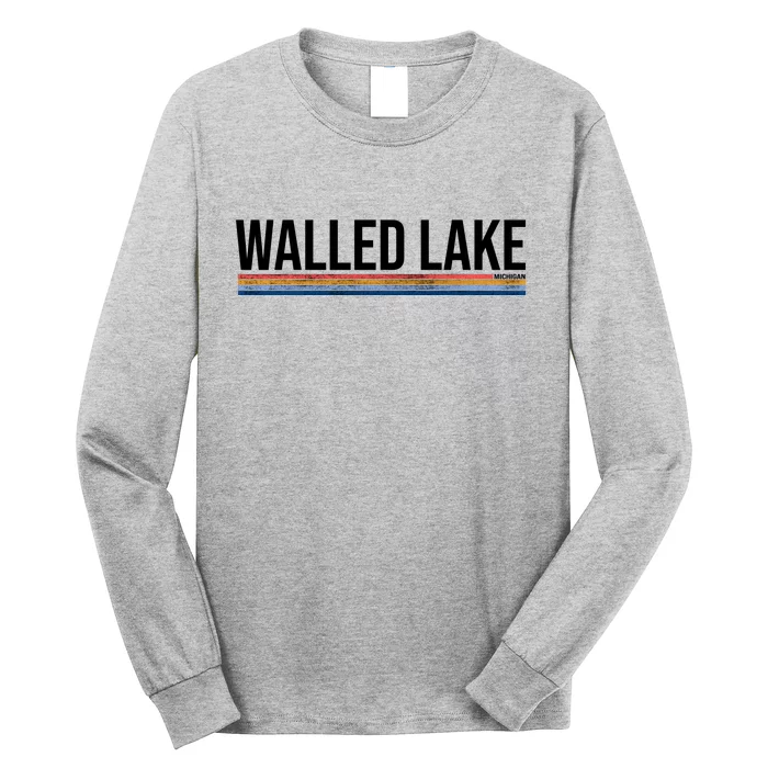 Walled Lake Michigan Retro Long Sleeve Shirt