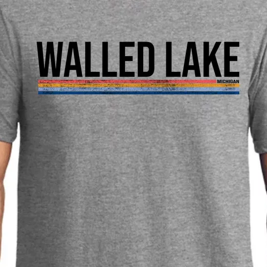 Walled Lake Michigan Retro Pajama Set