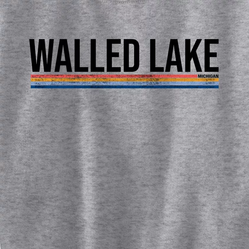 Walled Lake Michigan Retro Kids Sweatshirt