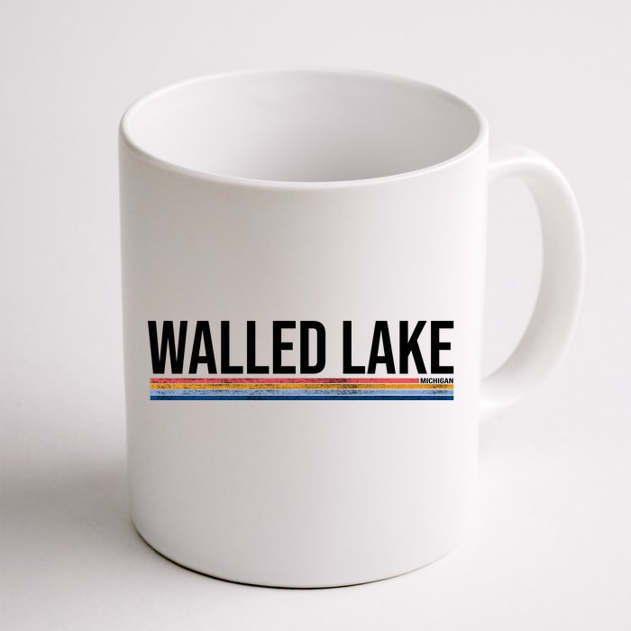 Walled Lake Michigan Retro Front & Back Coffee Mug