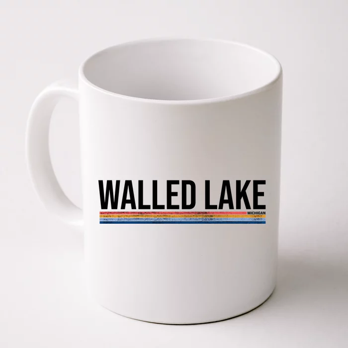 Walled Lake Michigan Retro Front & Back Coffee Mug