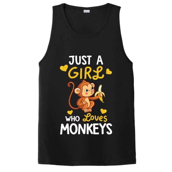 Who Loves Monkeys Shirts Cute Monkey Lover Gifts Performance Tank