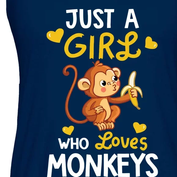 Who Loves Monkeys Shirts Cute Monkey Lover Gifts Ladies Essential Flowy Tank