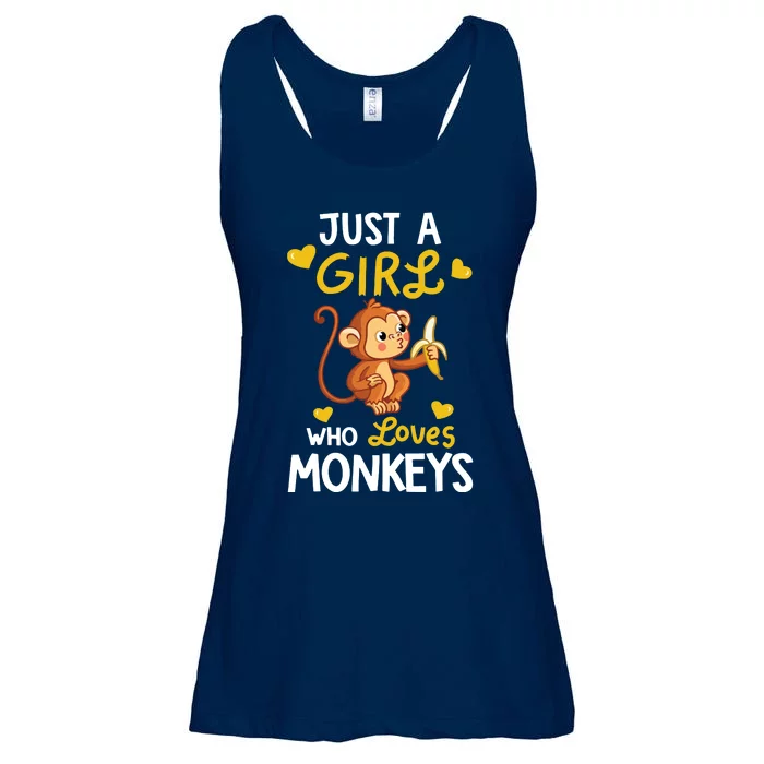 Who Loves Monkeys Shirts Cute Monkey Lover Gifts Ladies Essential Flowy Tank