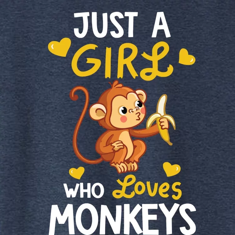 Who Loves Monkeys Shirts Cute Monkey Lover Gifts Women's Crop Top Tee