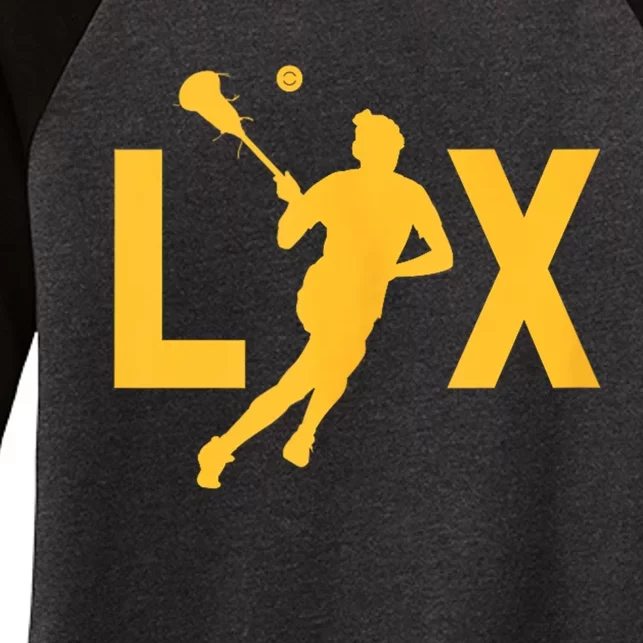 Women Lax Mom Lacrosse Player Mama Team Lacrosse Gift Women's Tri-Blend 3/4-Sleeve Raglan Shirt