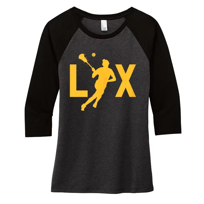 Women Lax Mom Lacrosse Player Mama Team Lacrosse Gift Women's Tri-Blend 3/4-Sleeve Raglan Shirt